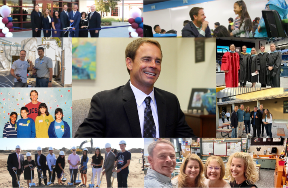 Collage of photos of Superintendent Walker through the years of his career