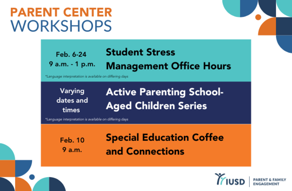 February Parent Workshops