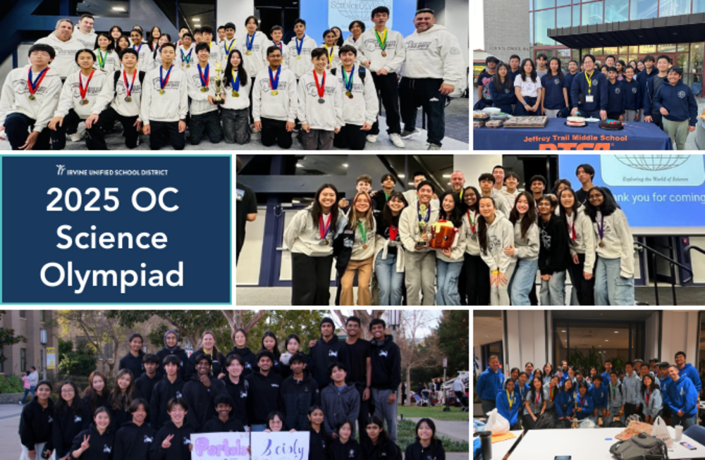 Five science olympiad teams in a collage